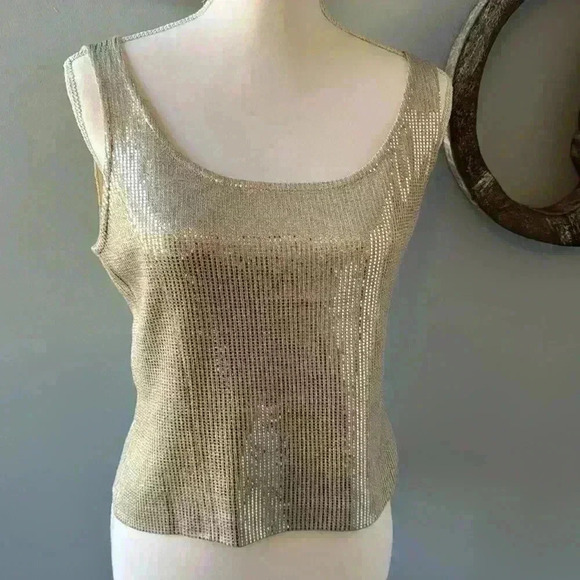 St. John gold sequence tank top size 6 - Picture 2 of 6